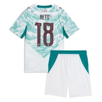 Camiseta Portugal Pedro Neto #18 Segunda Equipación Replica Mundial 2026 para niños mangas cortas (+ Pantalones cortos)